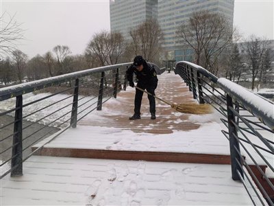 全市城管环卫部门以雪为令保畅通